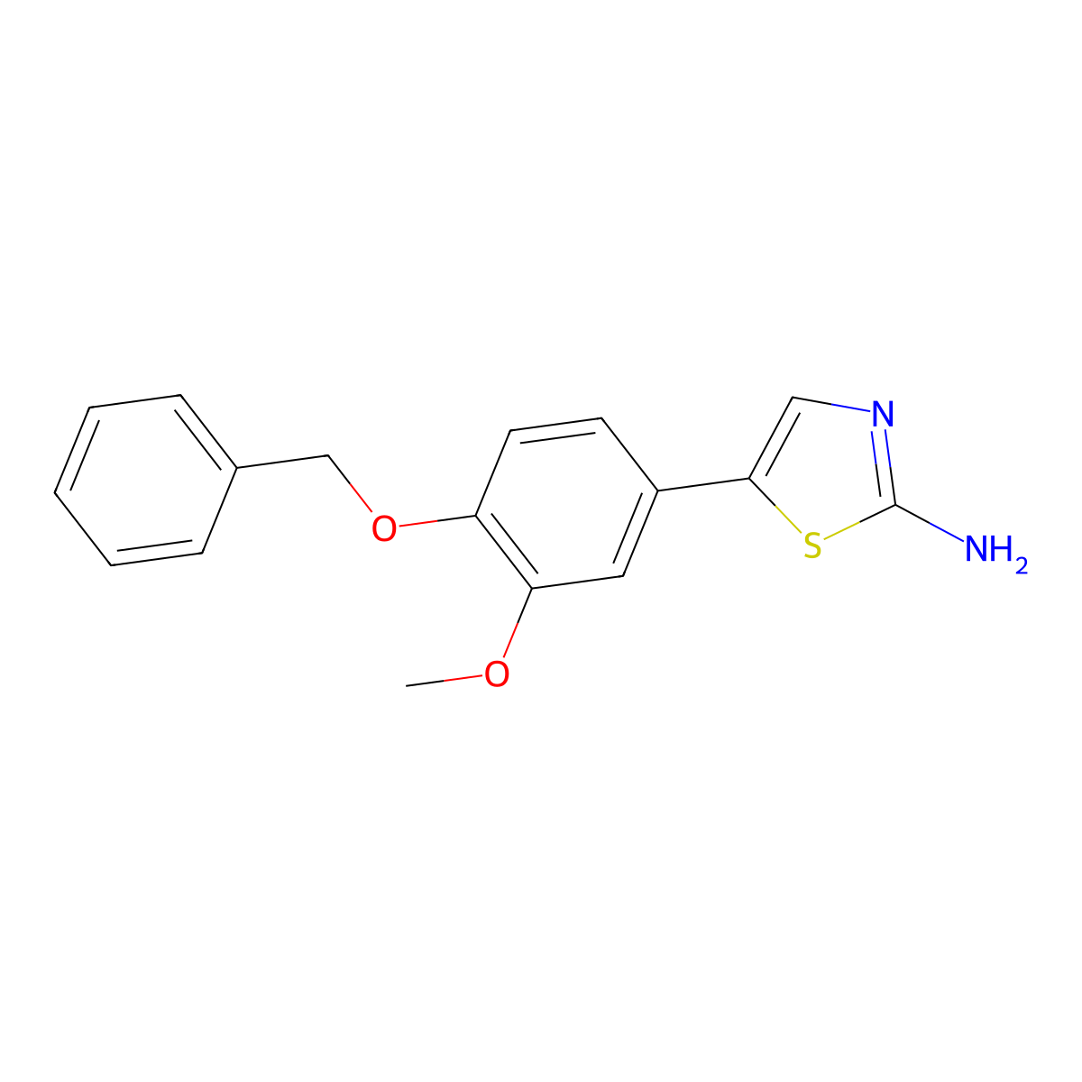 5-(4-(Benzyloxy)-3-methoxyphenyl)thiazol-2-amine molecular structure, CAS 2764730-82-5