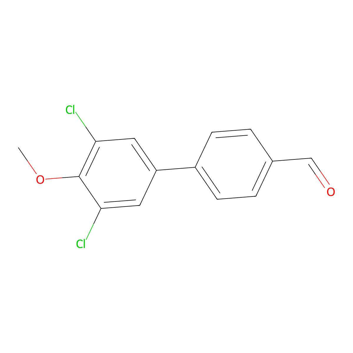 3',5'-Dichloro-4'-methoxy-[1,1'-biphenyl]-4-carbaldehyde molecular structure, CAS 2764730-83-6