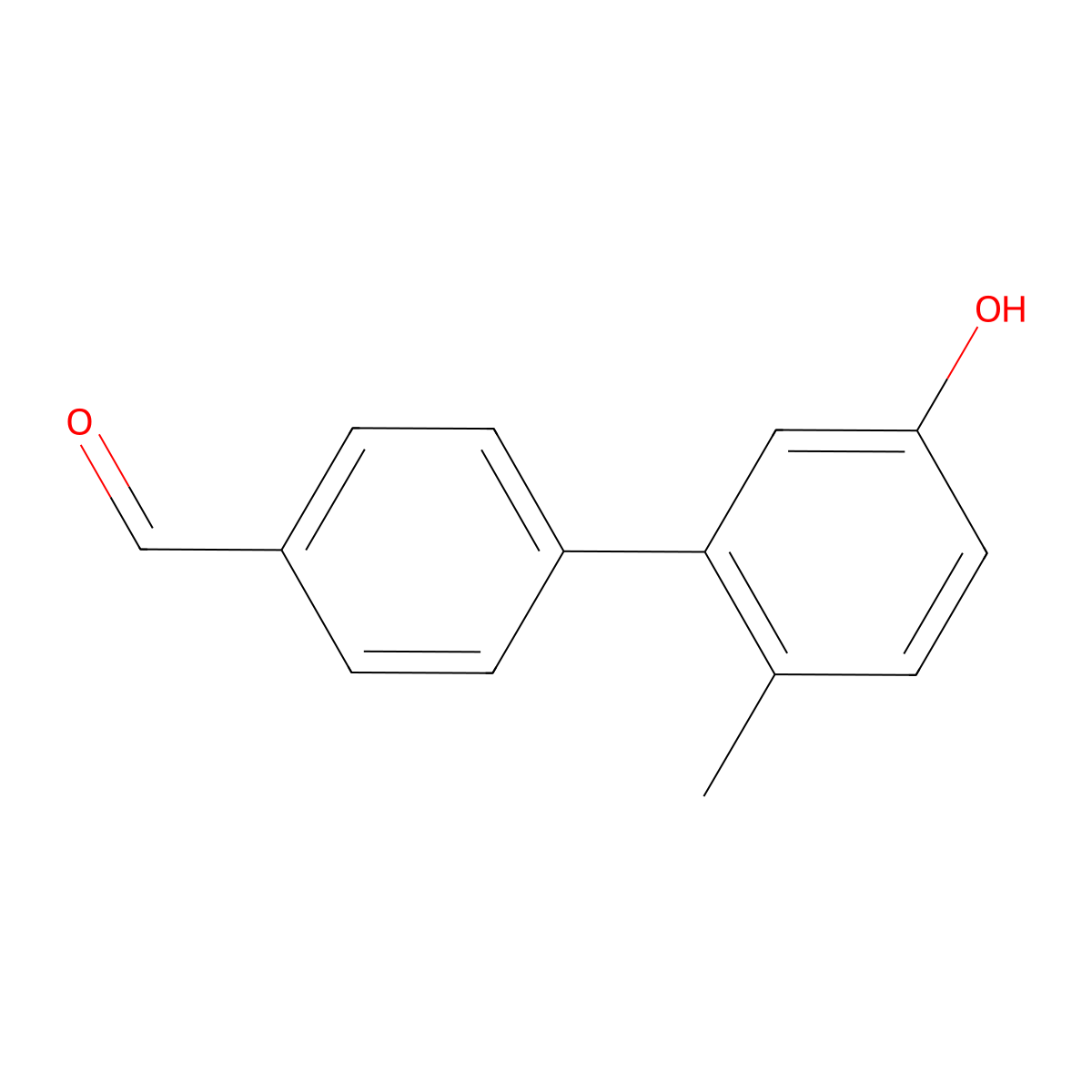 5'-Hydroxy-2'-methyl-[1,1'-biphenyl]-4-carbaldehyde molecular structure, CAS 2764730-85-8
