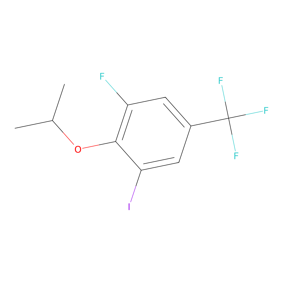 1-Fluoro-3-iodo-2-isopropoxy-5-(trifluoromethyl)benzene molecular structure, CAS 2764730-87-0