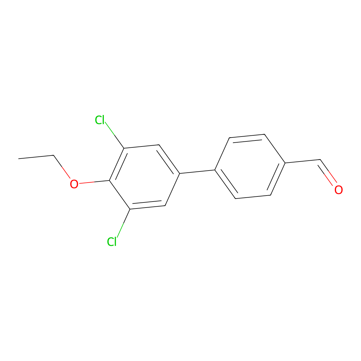 3',5'-Dichloro-4'-ethoxy-[1,1'-biphenyl]-4-carbaldehyde molecular structure, CAS 2764730-89-2