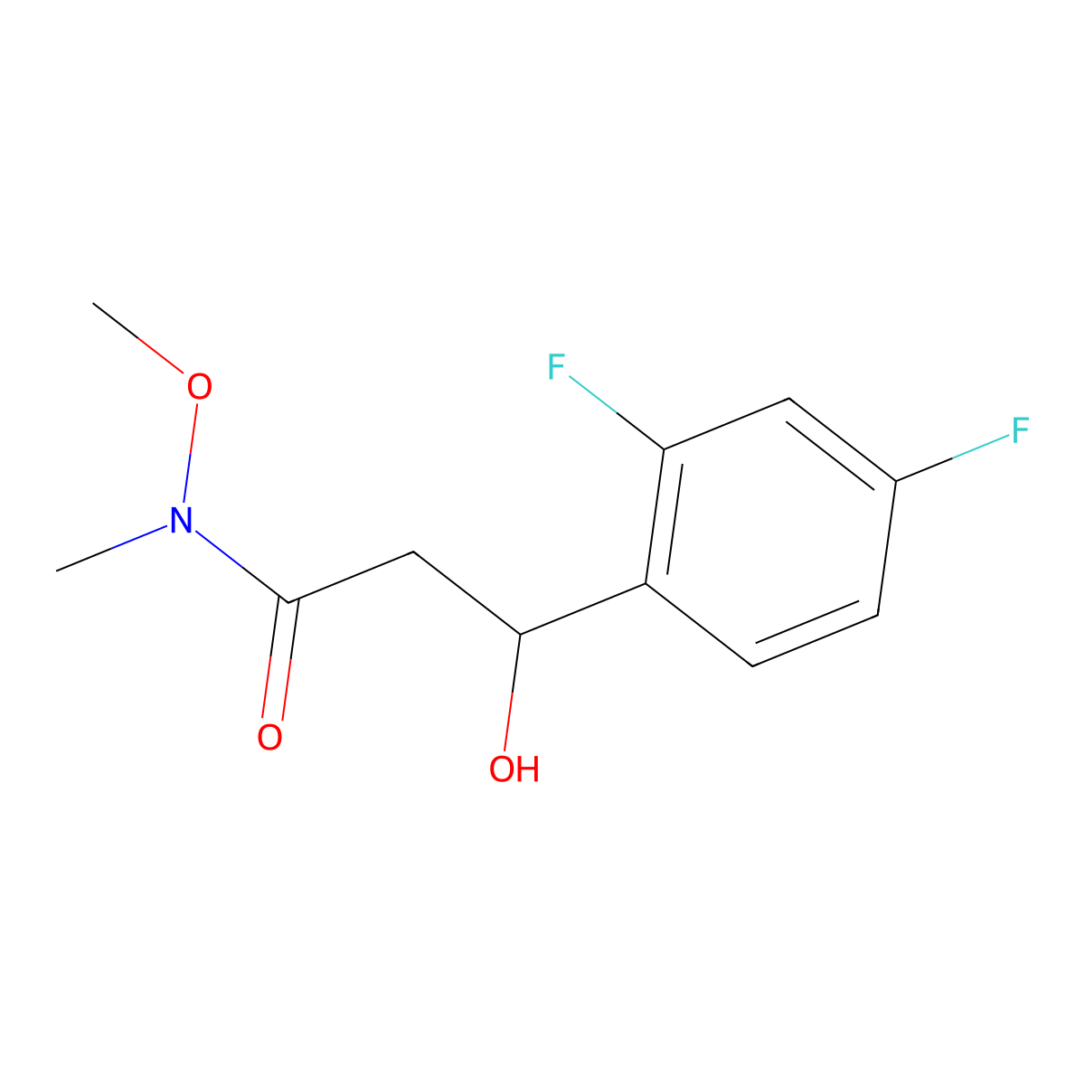 3-(2,4-Difluorophenyl)-3-hydroxy-N-methoxy-N-methylpropanamide molecular structure, CAS 2764730-91-6