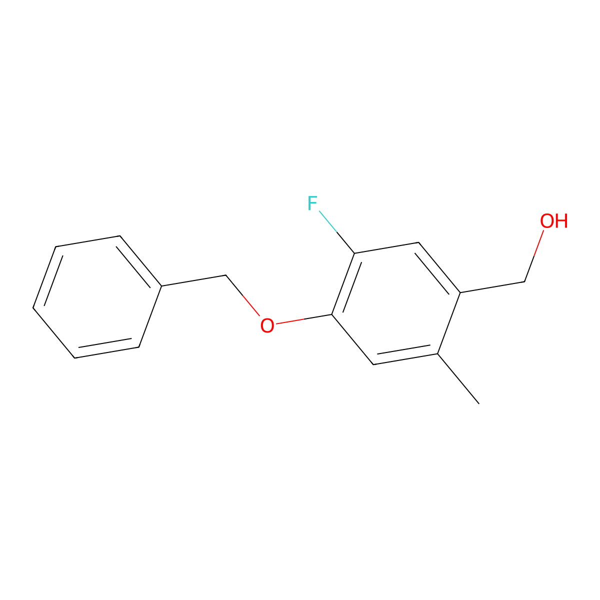 (4-(Benzyloxy)-5-fluoro-2-methylphenyl)methanol molecular structure, CAS 2764730-93-8
