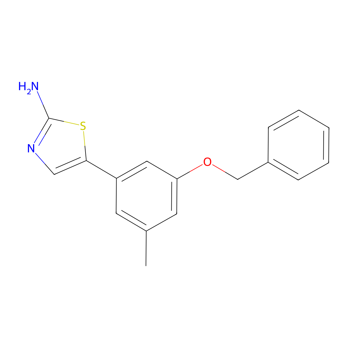 5-(3-(Benzyloxy)-5-methylphenyl)thiazol-2-amine molecular structure, CAS 2764730-97-2