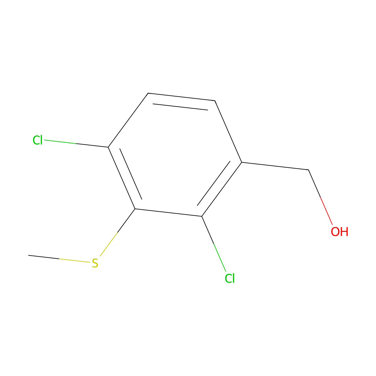 (2,4-Dichloro-3-(methylthio)phenyl)methanol molecular structure, CAS 2764731-07-7