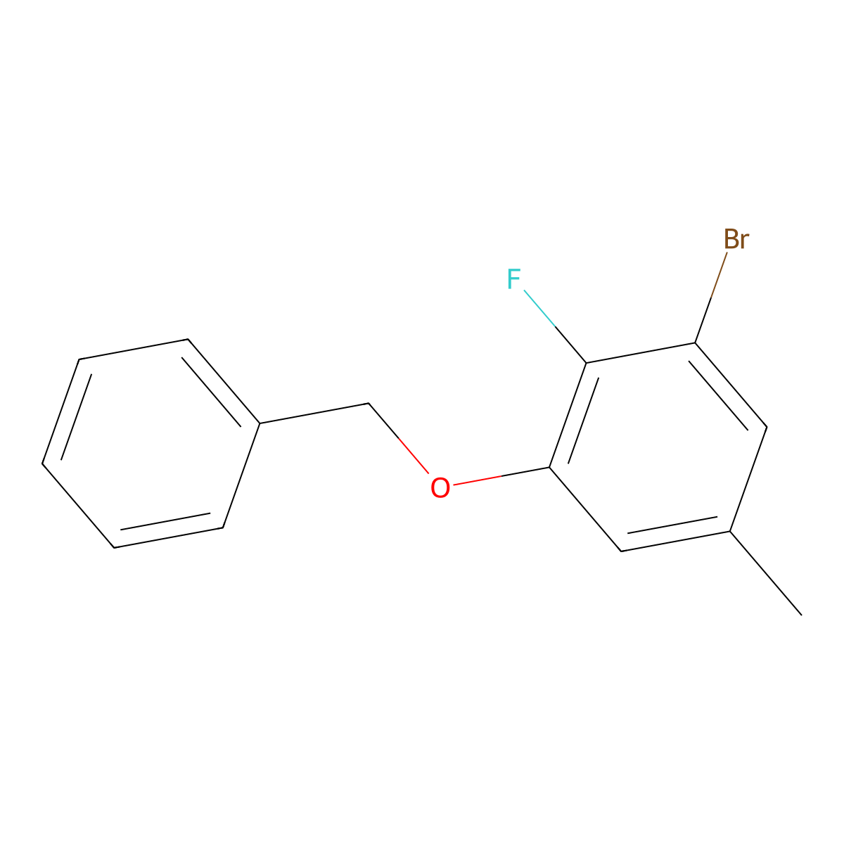 1-(Benzyloxy)-3-bromo-2-fluoro-5-methylbenzene molecular structure, CAS 2764731-08-8