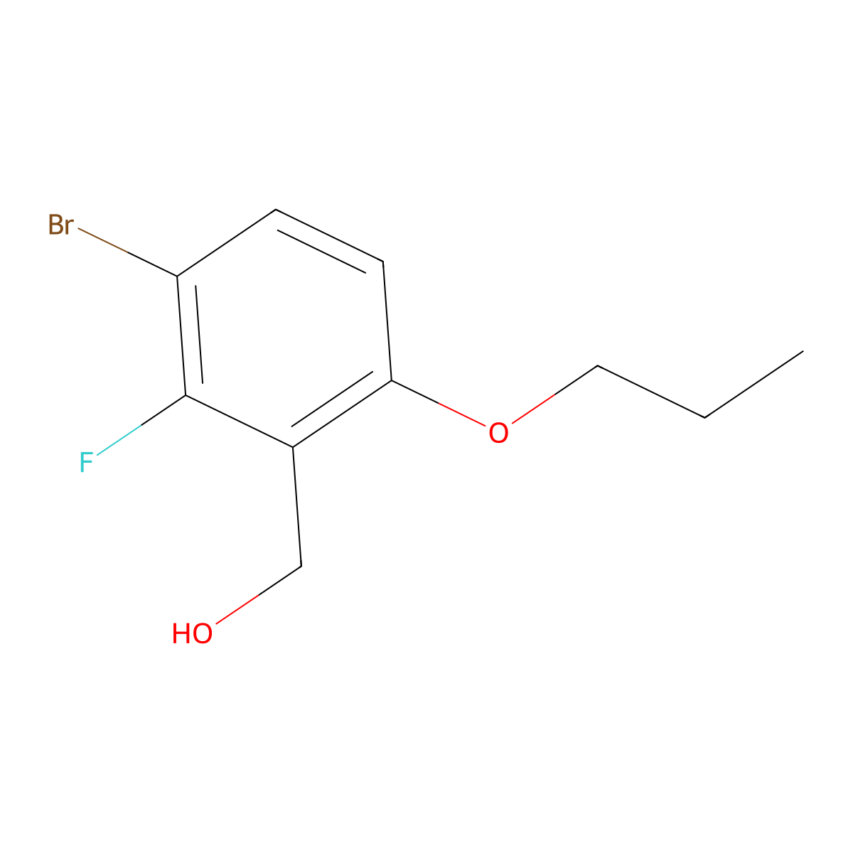 (3-Bromo-2-fluoro-6-propoxyphenyl)methanol molecular structure, CAS 2764731-10-2