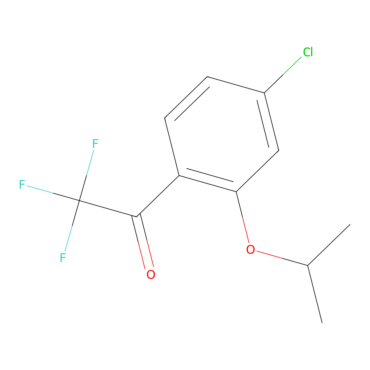1-(4-Chloro-2-isopropoxyphenyl)-2,2,2-trifluoroethanone molecular structure, CAS 2764731-11-3