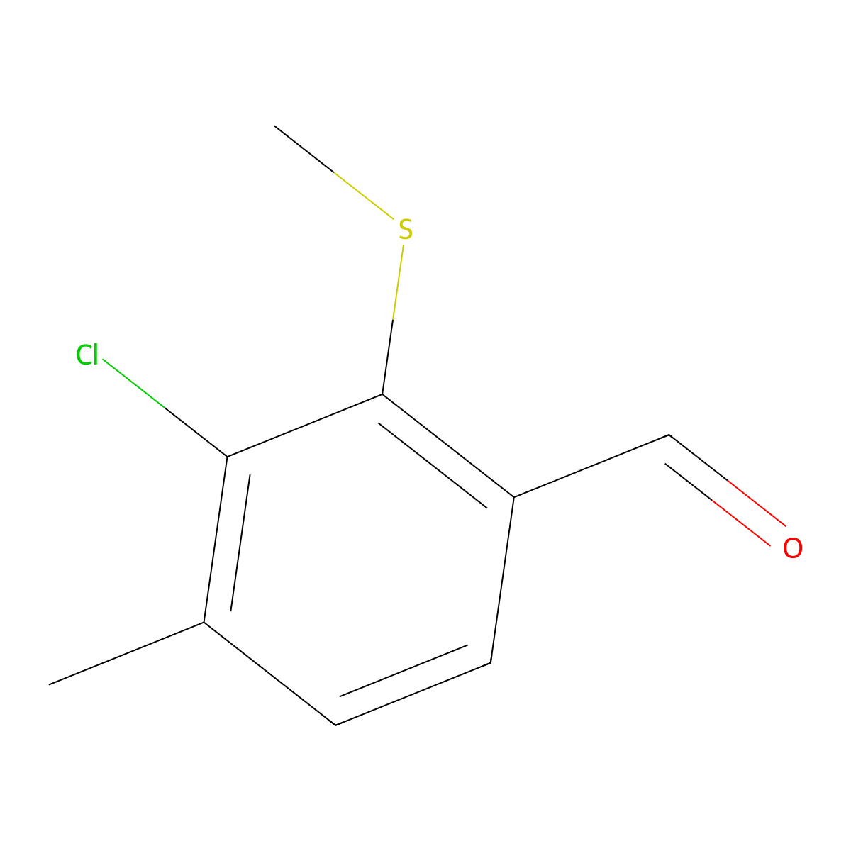 3-Chloro-4-methyl-2-(methylthio)benzaldehyde molecular structure, CAS 2764731-16-8
