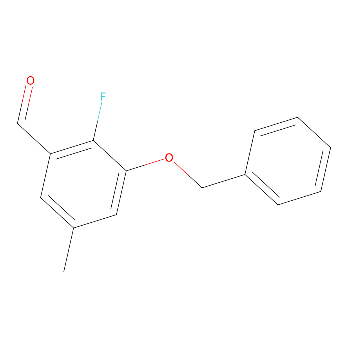 3-(Benzyloxy)-2-fluoro-5-methylbenzaldehyde molecular structure, CAS 2764731-17-9