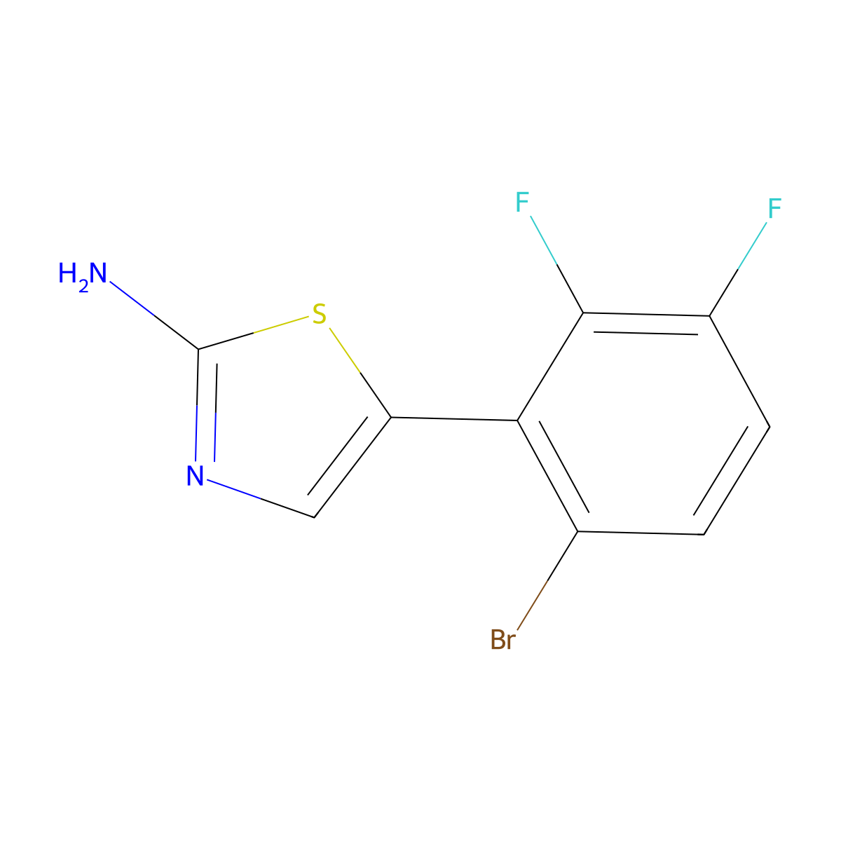 5-(6-Bromo-2,3-difluorophenyl)thiazol-2-amine molecular structure, CAS 2764731-19-1