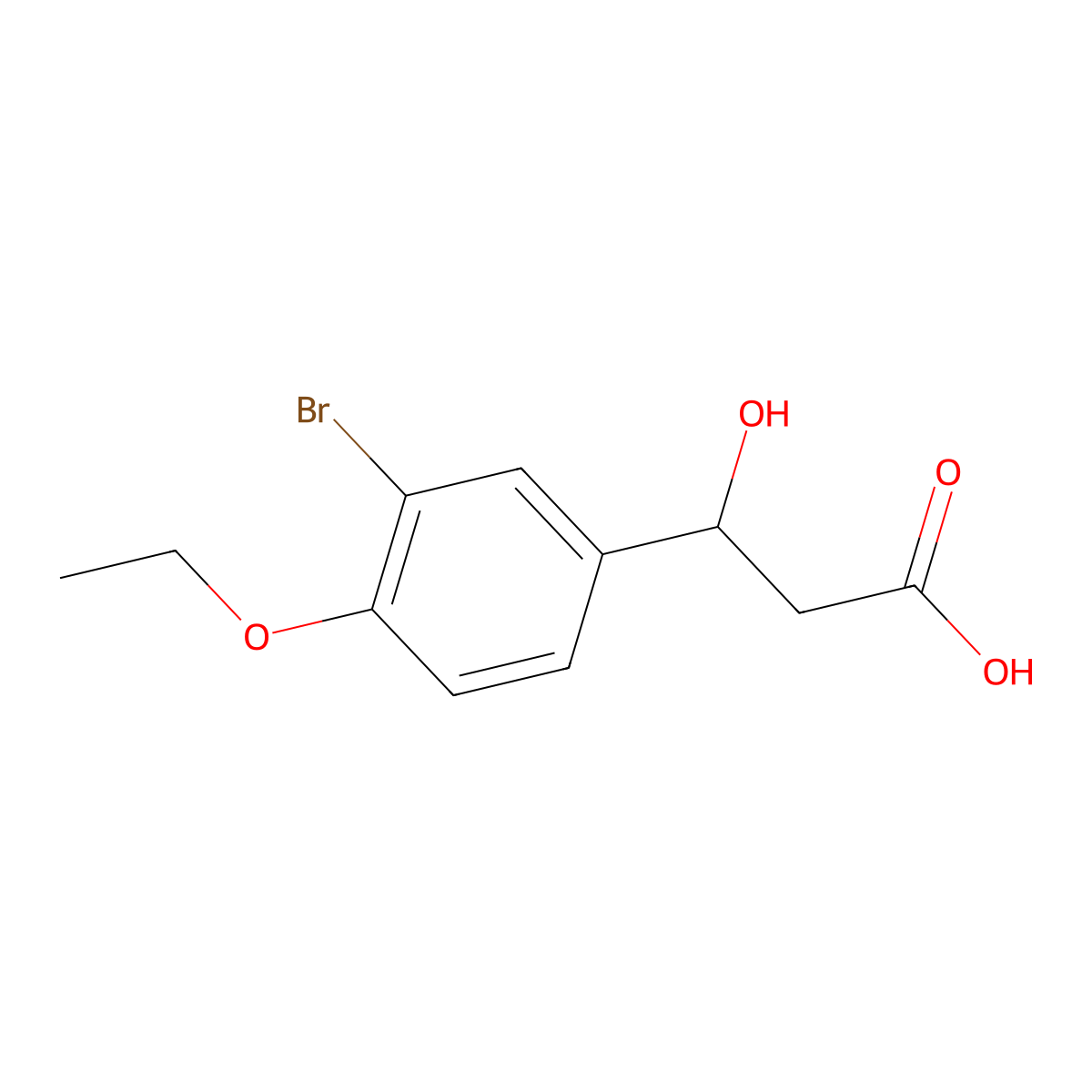 3-(3-Bromo-4-ethoxyphenyl)-3-hydroxypropanoic acid molecular structure, CAS 2764731-23-7