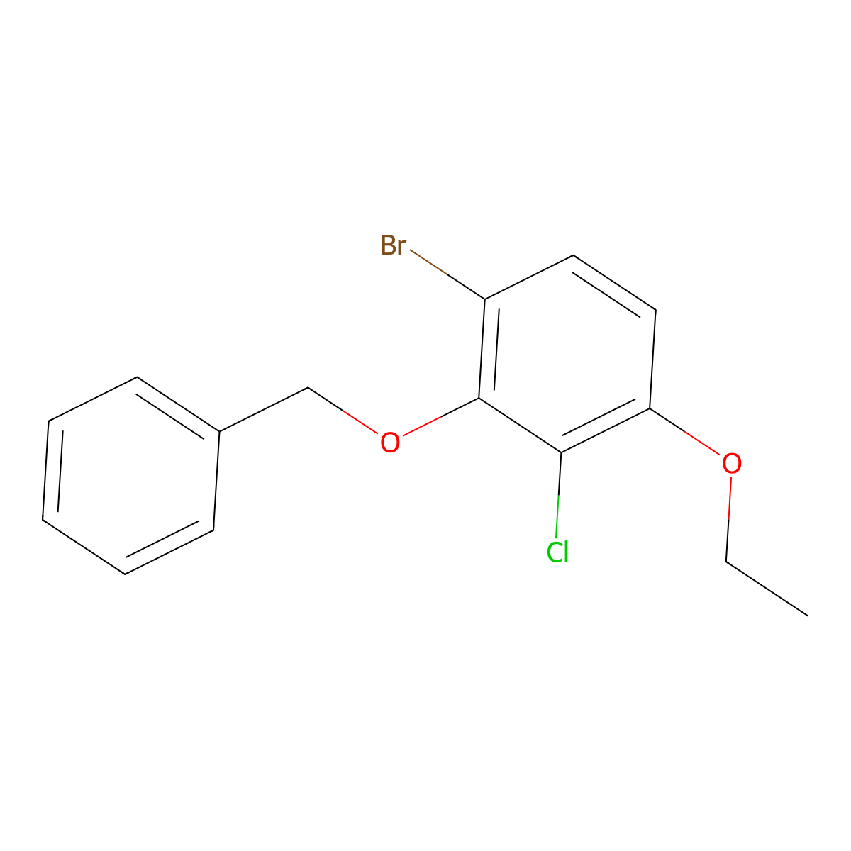 2-(Benzyloxy)-1-bromo-3-chloro-4-ethoxybenzene molecular structure, CAS 2764731-26-0