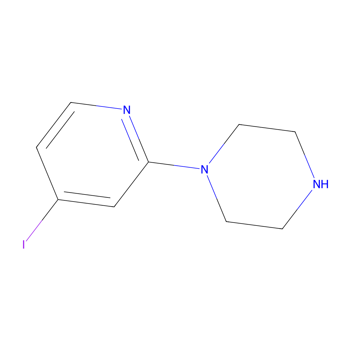 1-(4-Iodopyridin-2-yl)piperazine molecular structure, CAS 2764731-27-1