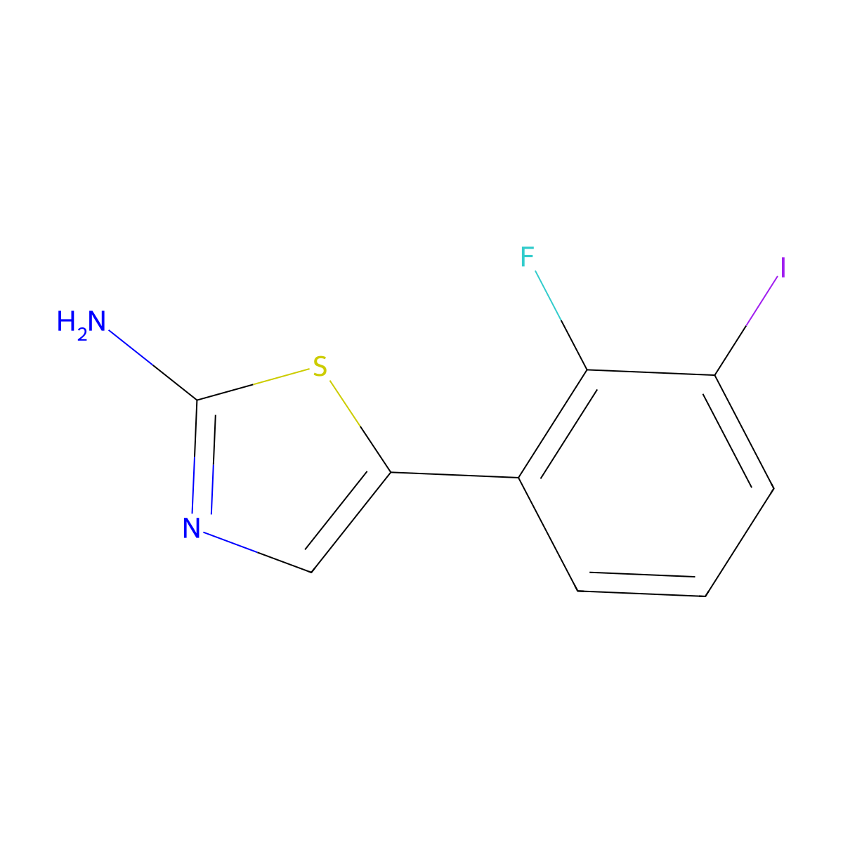 5-(2-Fluoro-3-iodophenyl)thiazol-2-amine molecular structure, CAS 2764731-28-2
