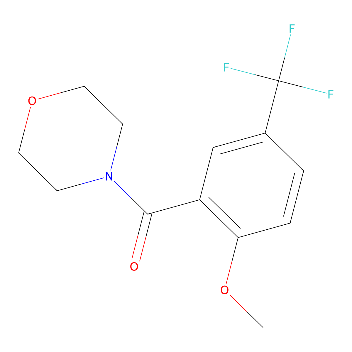 (2-Methoxy-5-(trifluoromethyl)phenyl)(morpholino)methanone molecular structure, CAS 2764731-40-8