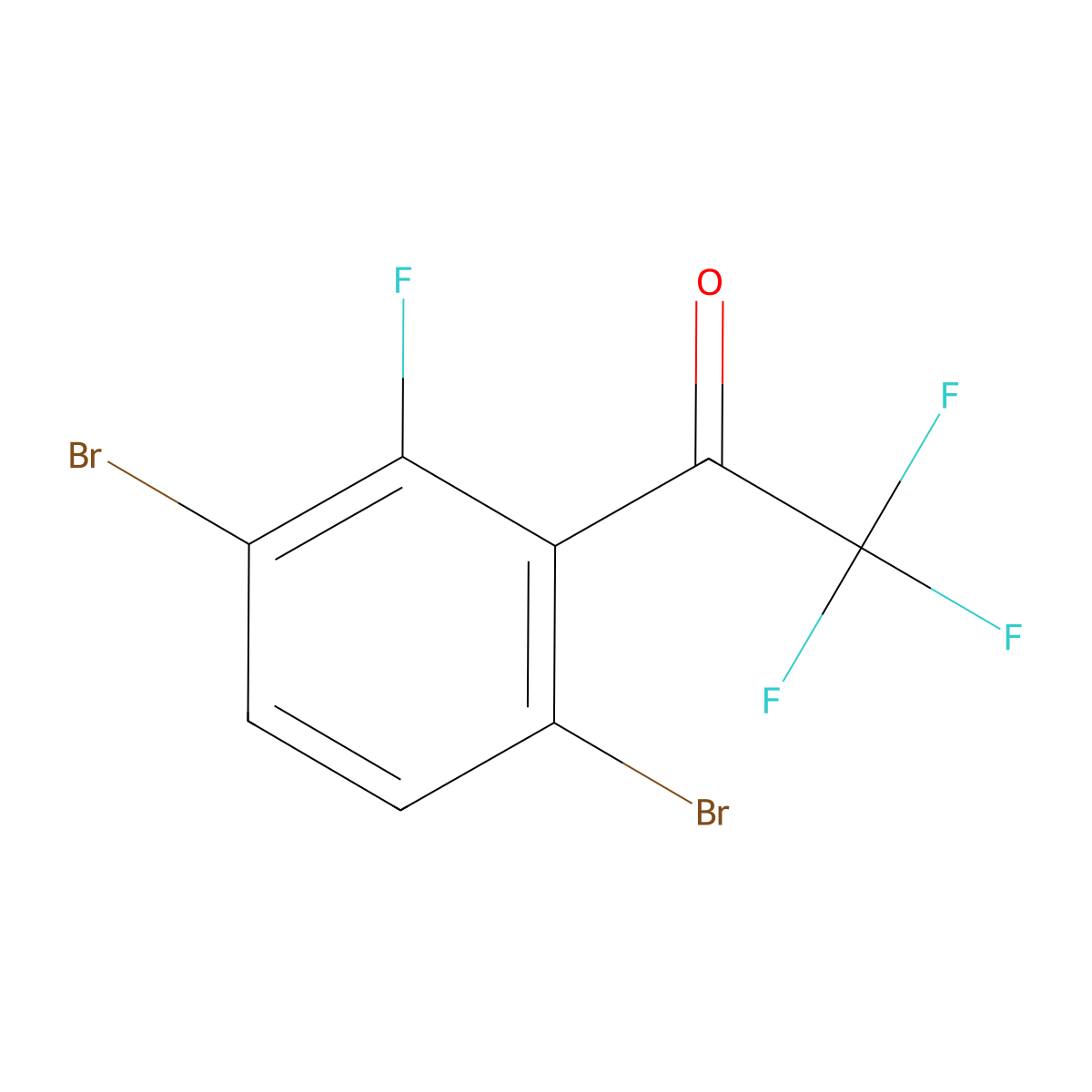 1-(3,6-Dibromo-2-fluorophenyl)-2,2,2-trifluoroethanone molecular structure, CAS 2764731-45-3