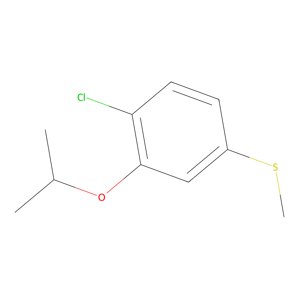 (4-Chloro-3-isopropoxyphenyl)(methyl)sulfane molecular structure, CAS 2764731-46-4