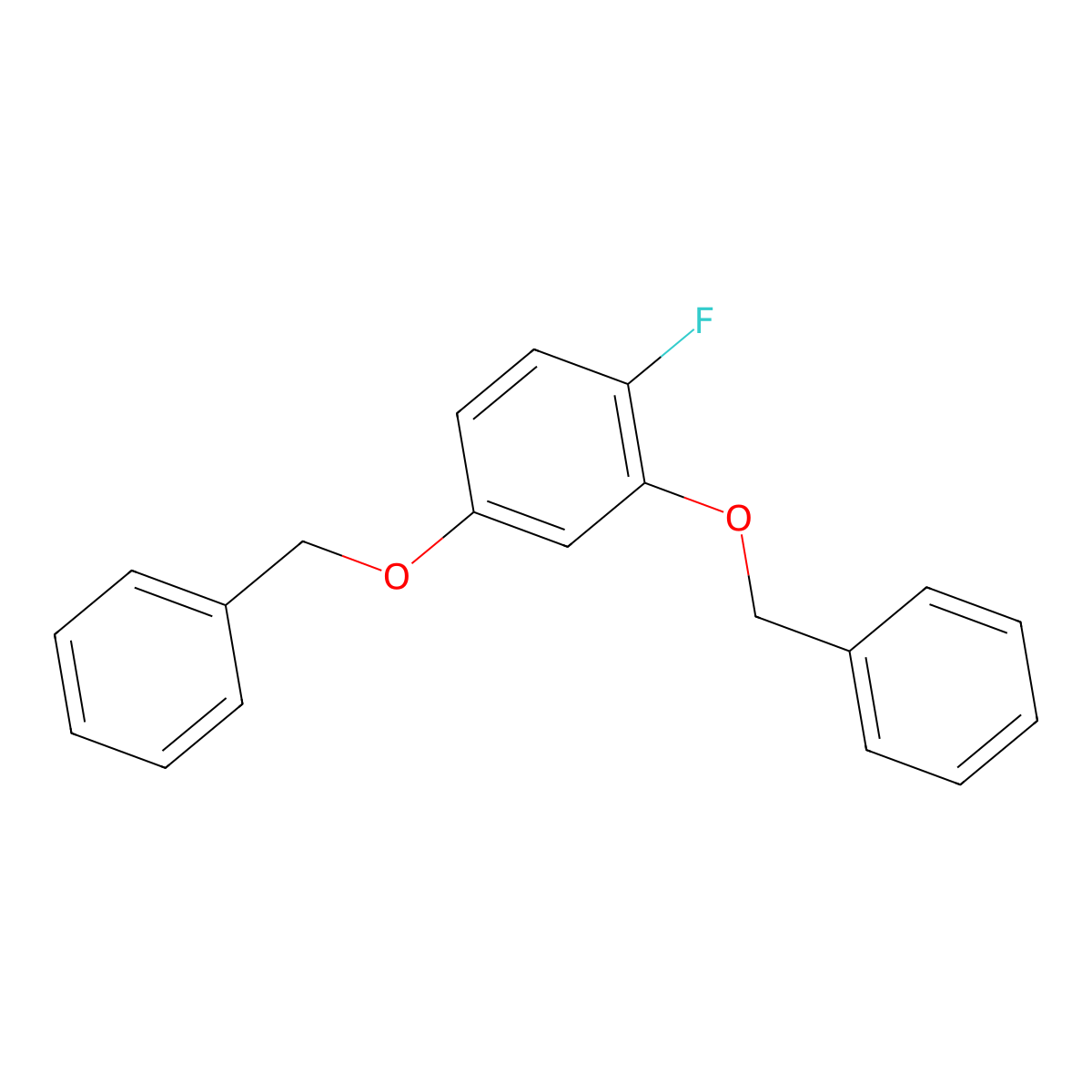 (((4-Fluoro-1,3-phenylene)bis(oxy))bis(methylene))dibenzene molecular structure, CAS 2764731-47-5