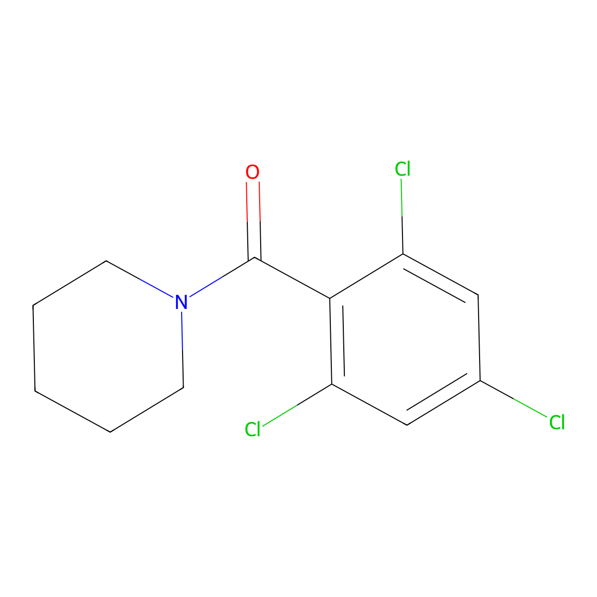 Piperidin-1-yl(2,4,6-trichlorophenyl)methanone molecular structure, CAS 2764731-52-2