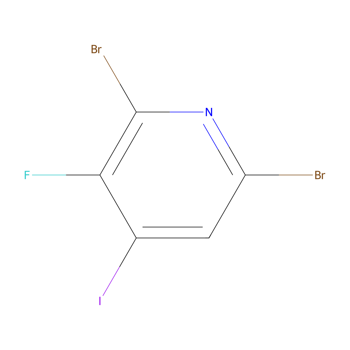 2,6-Dibromo-3-fluoro-4-iodopyridine molecular structure, CAS 2764731-55-5