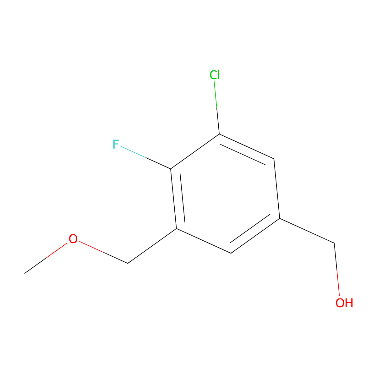 (3-Chloro-4-fluoro-5-(methoxymethyl)phenyl)methanol molecular structure, CAS 2764731-57-7