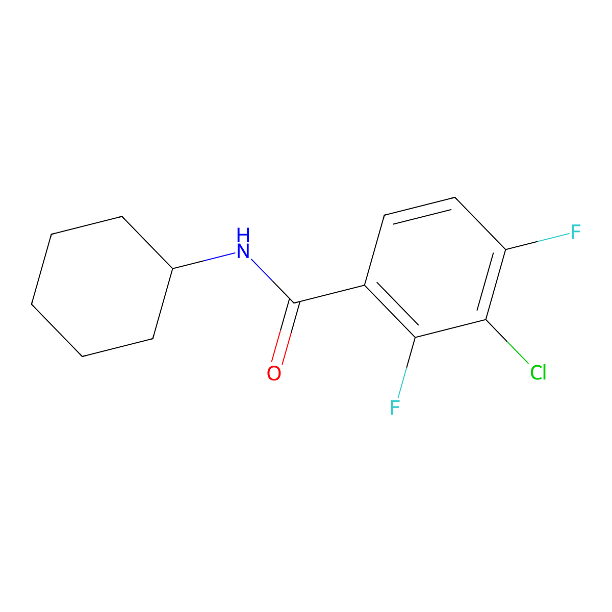 3-Chloro-N-cyclohexyl-2,4-difluorobenzamide molecular structure, CAS 2764731-60-2