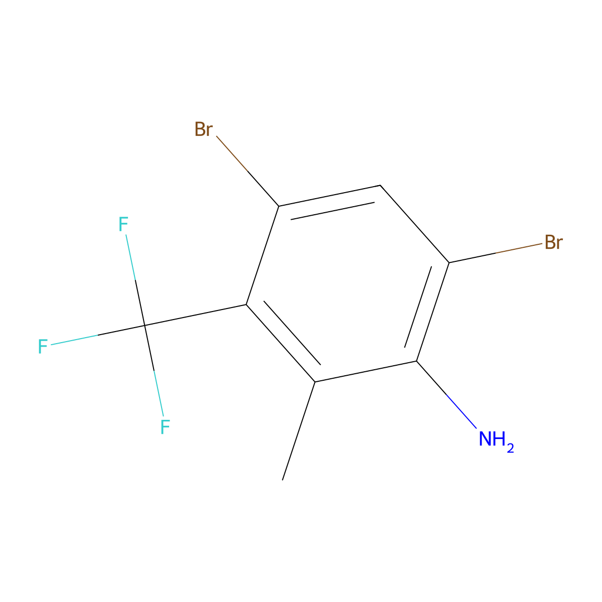 4,6-Dibromo-2-methyl-3-(trifluoromethyl)aniline molecular structure, CAS 2764731-63-5