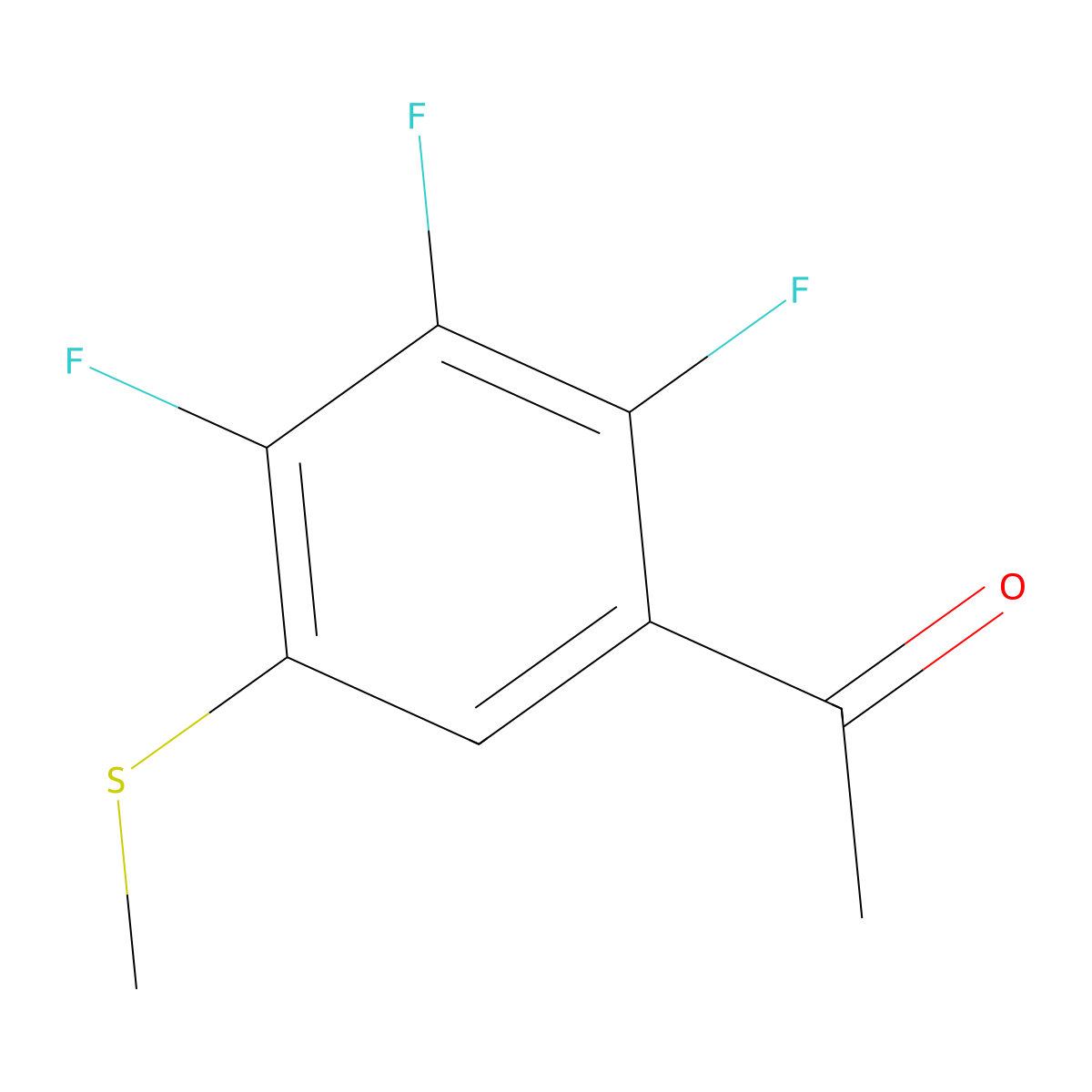 1-(2,3,4-Trifluoro-5-(methylthio)phenyl)ethanone molecular structure, CAS 2764731-65-7