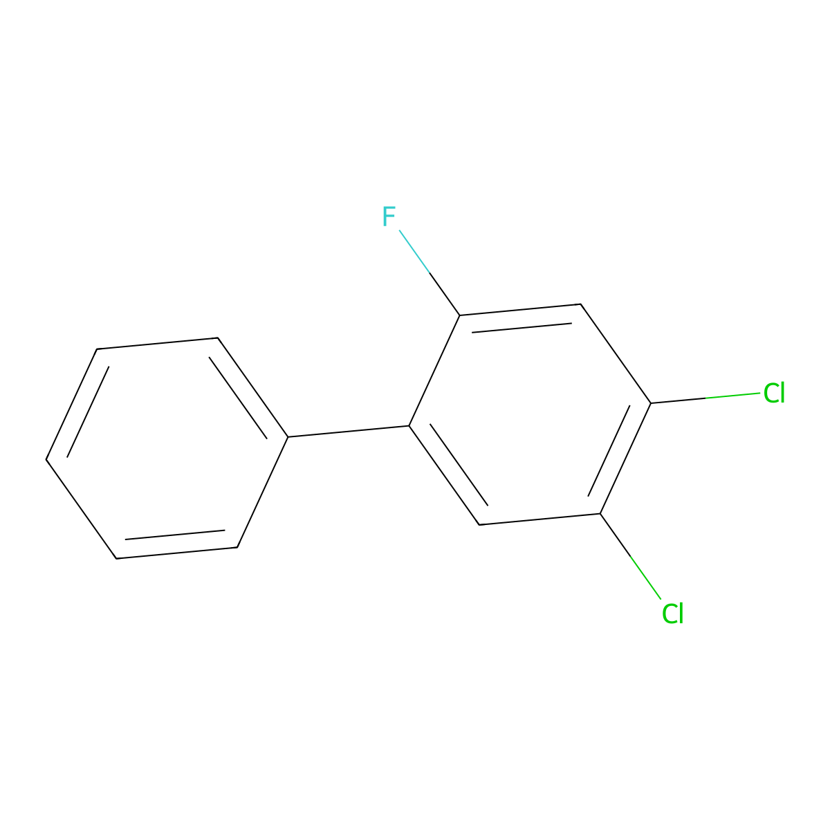 4,5-Dichloro-2-fluoro-1,1'-biphenyl molecular structure, CAS 2764731-67-9