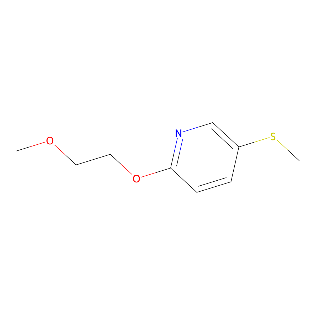 2-(2-Methoxyethoxy)-5-(methylthio)pyridine molecular structure, CAS 2764731-71-5