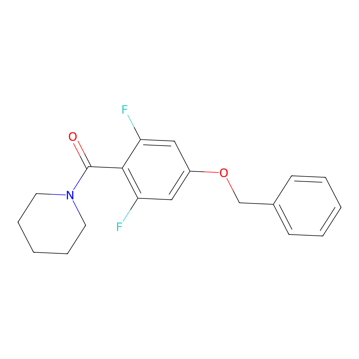 (4-(Benzyloxy)-2,6-difluorophenyl)(piperidin-1-yl)methanone molecular structure, CAS 2764731-78-2