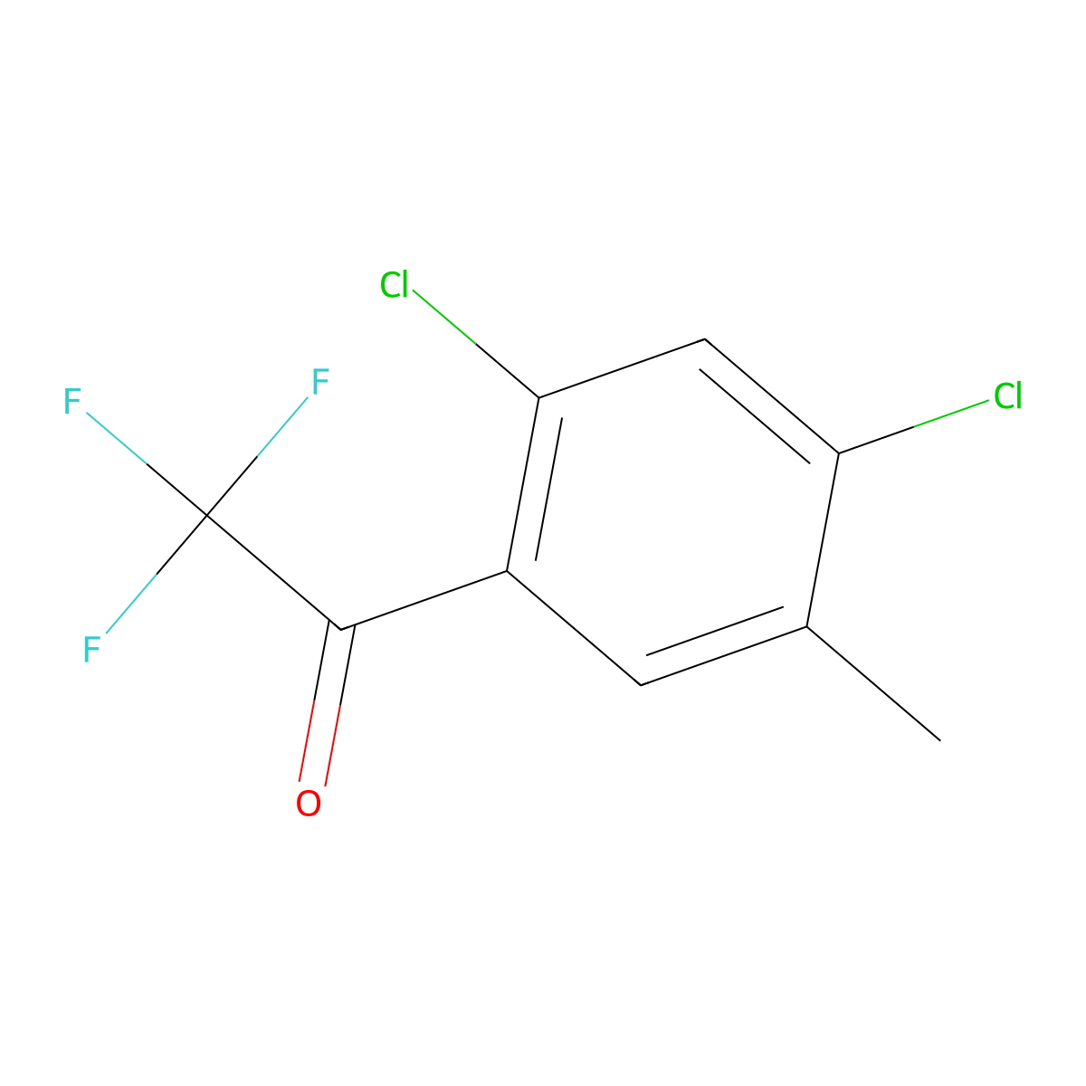 1-(2,4-Dichloro-5-methylphenyl)-2,2,2-trifluoroethanone molecular structure, CAS 2764731-79-3