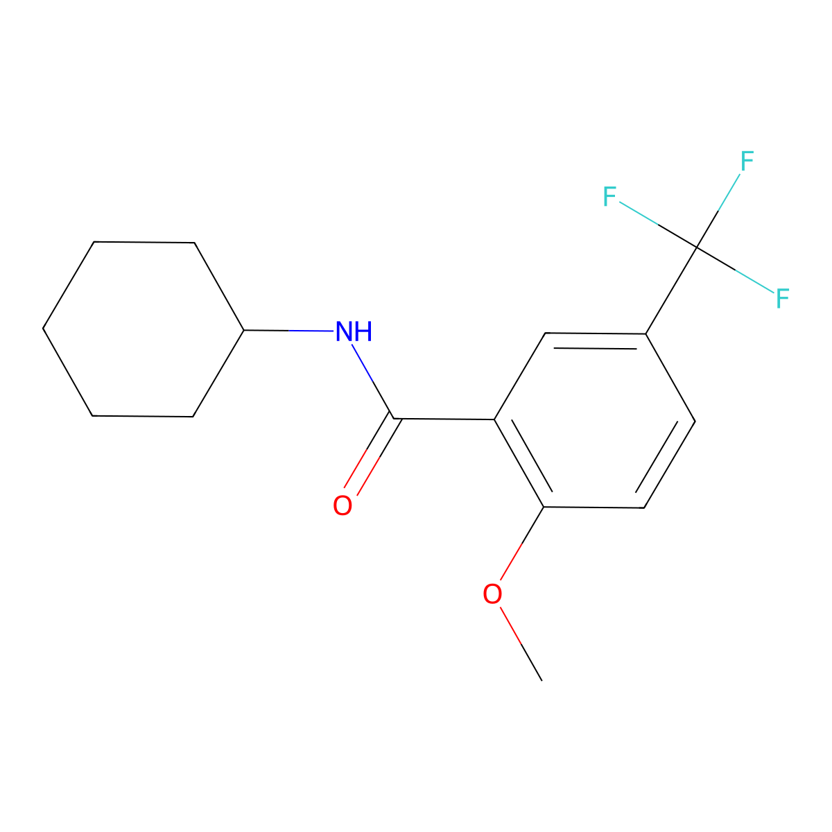 N-cyclohexyl-2-methoxy-5-(trifluoromethyl)benzamide molecular structure, CAS 2764731-85-1
