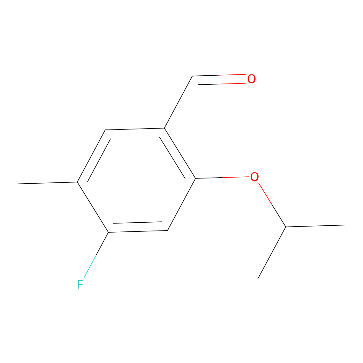4-Fluoro-2-isopropoxy-5-methylbenzaldehyde molecular structure, CAS 2764731-88-4