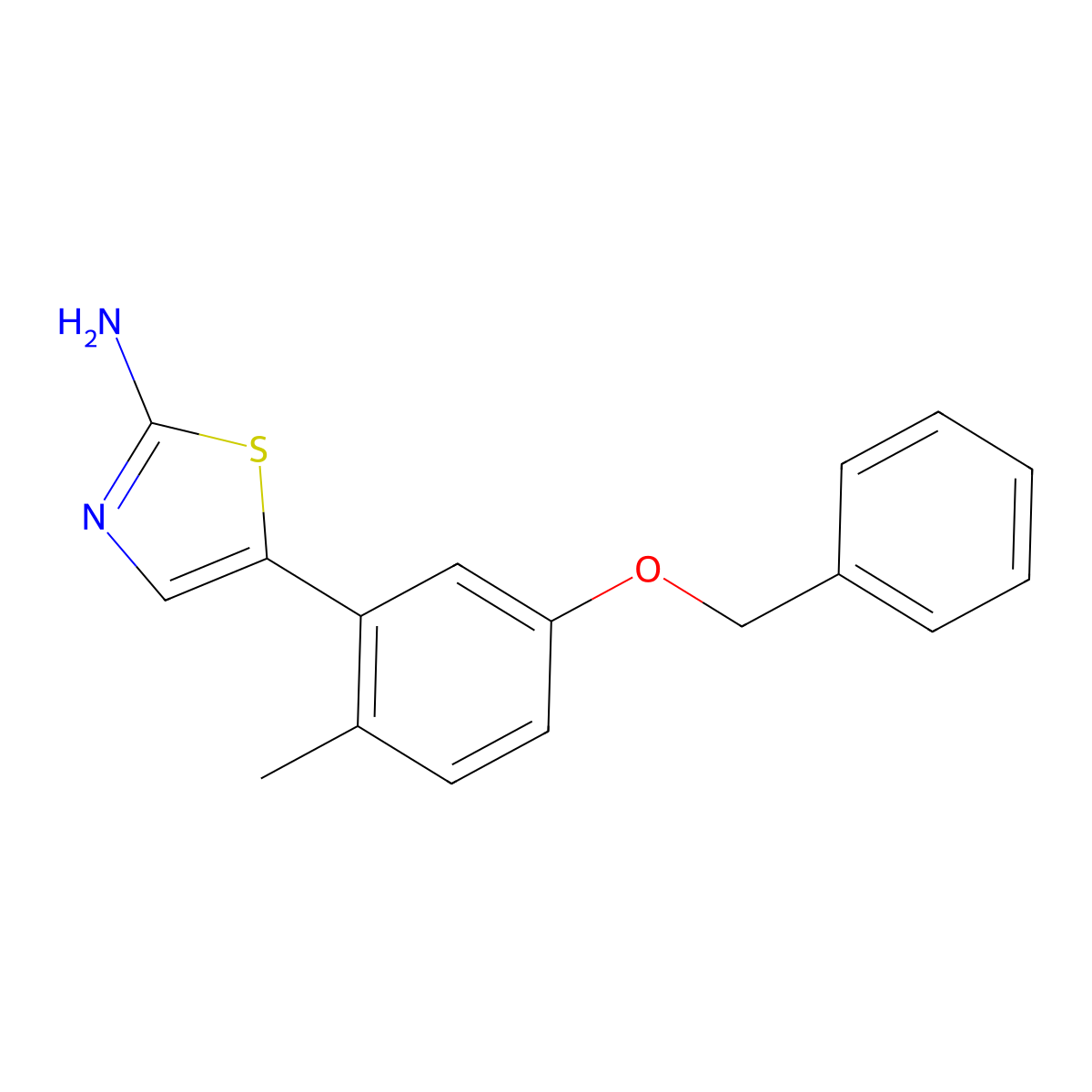 5-(5-(Benzyloxy)-2-methylphenyl)thiazol-2-amine molecular structure, CAS 2764731-94-2