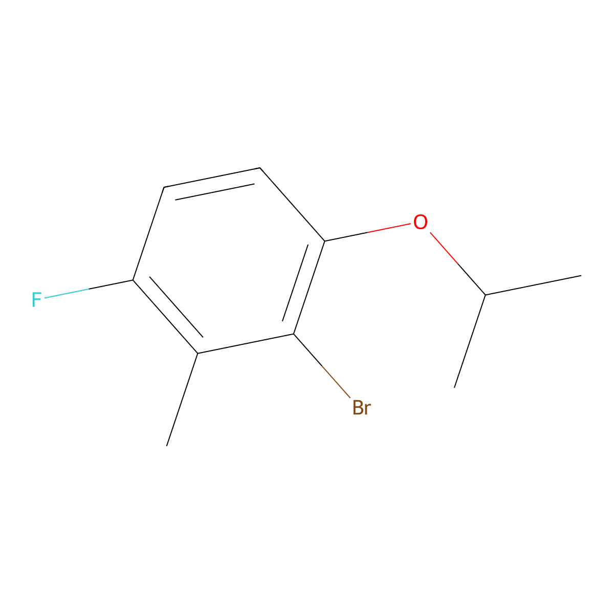 2-Bromo-4-fluoro-1-isopropoxy-3-methylbenzene molecular structure, CAS 2764732-02-5