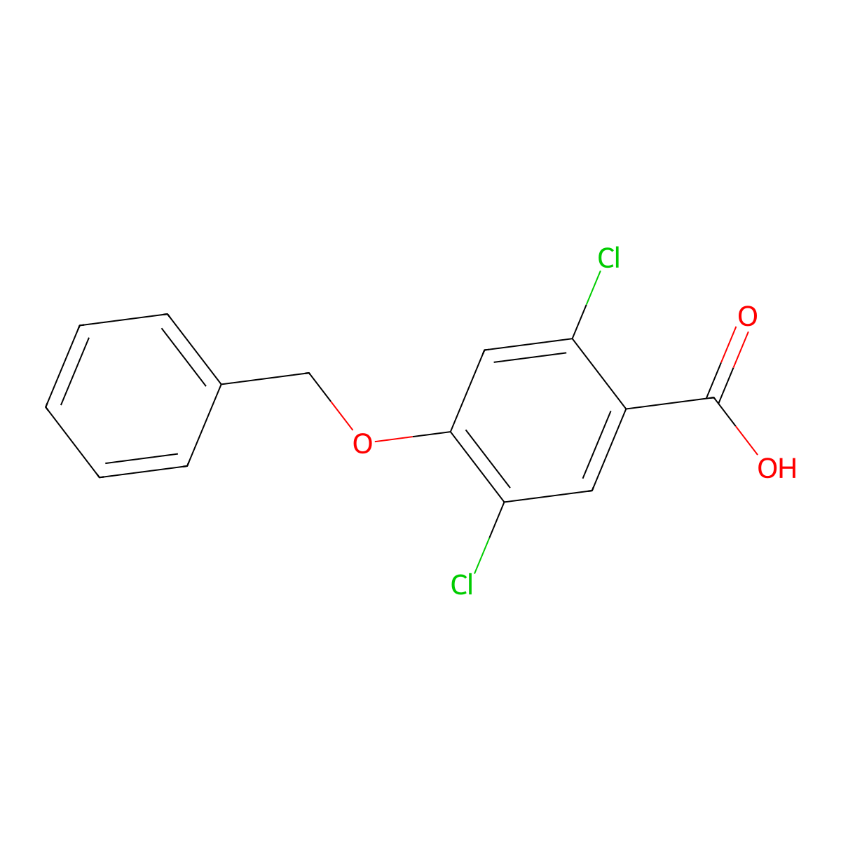 4-(Benzyloxy)-2,5-dichlorobenzoic acid molecular structure, CAS 2764732-06-9