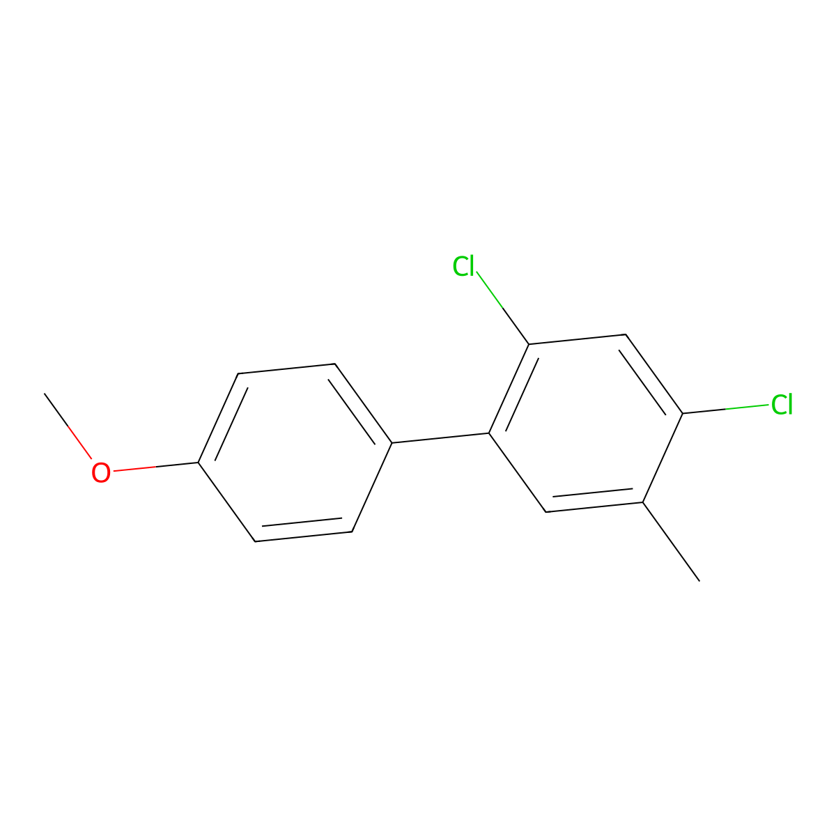 2,4-Dichloro-4'-methoxy-5-methyl-1,1'-biphenyl molecular structure, CAS 2764732-08-1