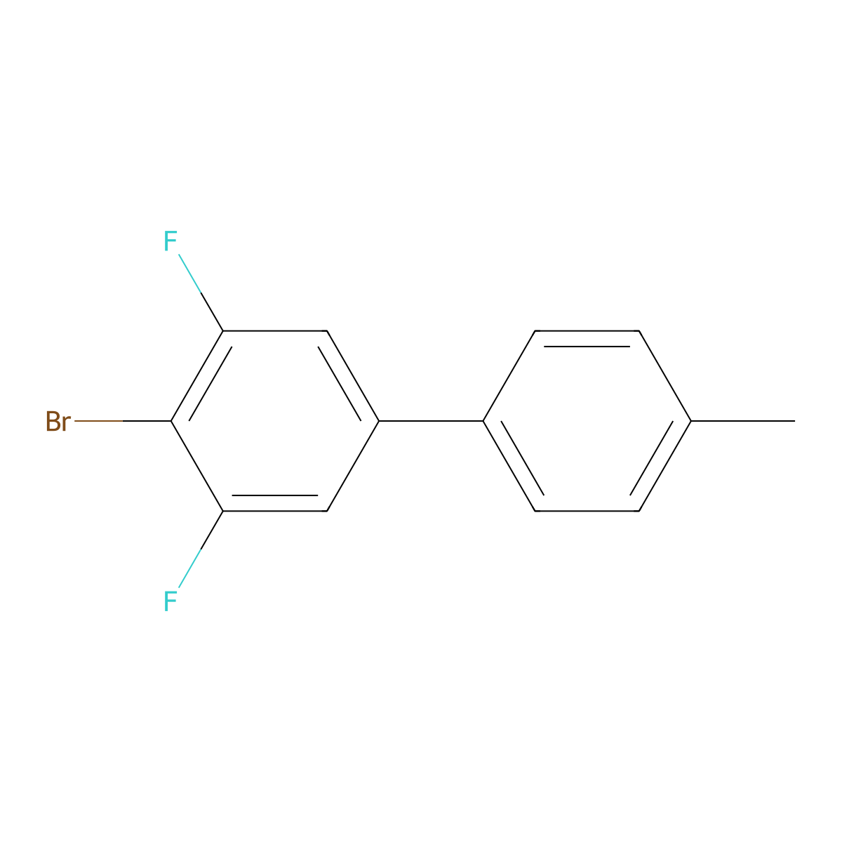 4-Bromo-3,5-difluoro-4'-methyl-1,1'-biphenyl molecular structure, CAS 2764732-09-2