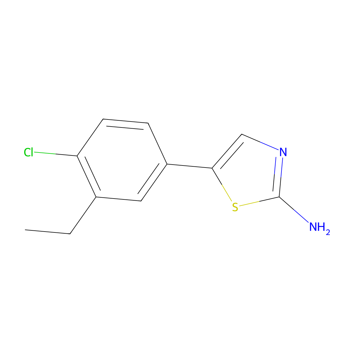 5-(4-Chloro-3-ethylphenyl)thiazol-2-amine molecular structure, CAS 2764732-10-5