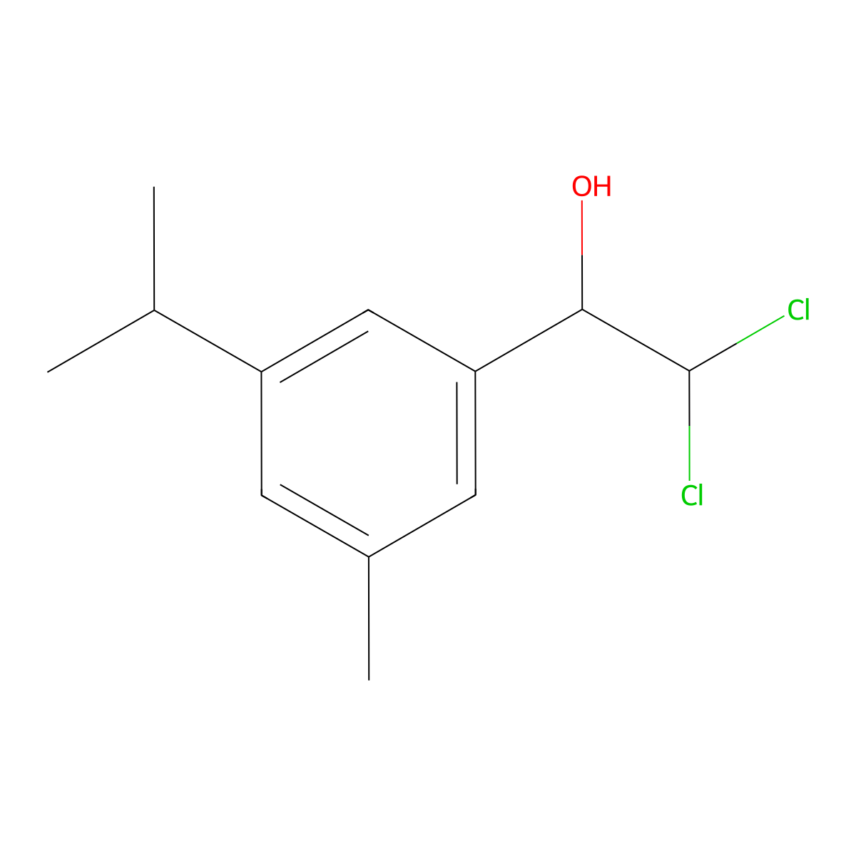 2,2-Dichloro-1-(3-isopropyl-5-methylphenyl)ethanol molecular structure, CAS 2764732-14-9