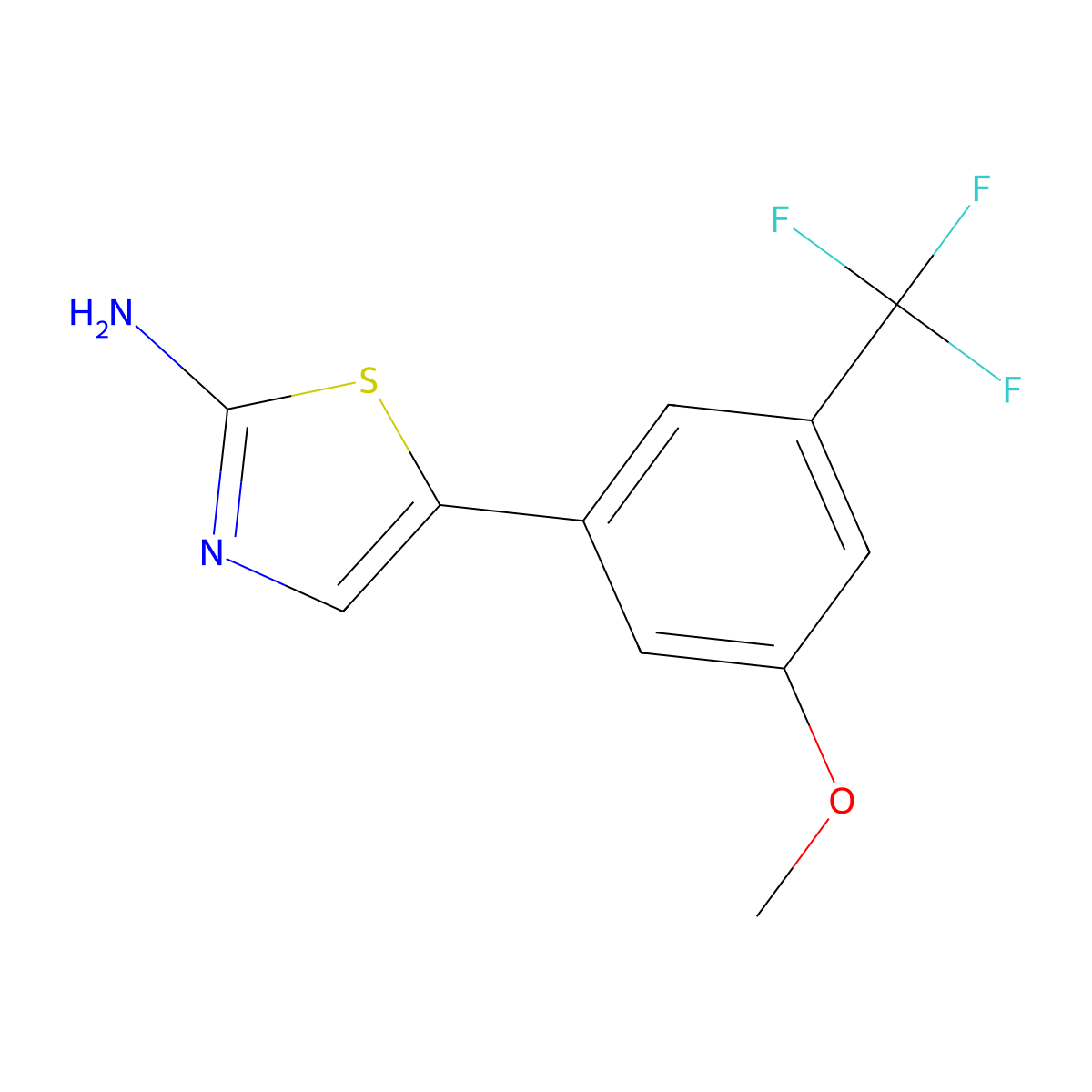 5-(3-Methoxy-5-(trifluoromethyl)phenyl)thiazol-2-amine molecular structure, CAS 2764732-16-1
