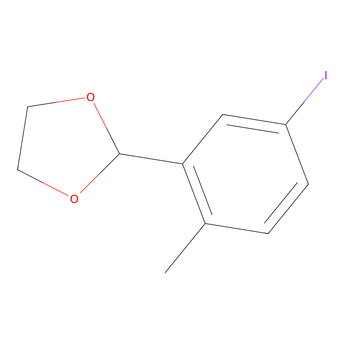 2-(5-Iodo-2-methylphenyl)-1,3-dioxolane molecular structure, CAS 2764732-19-4