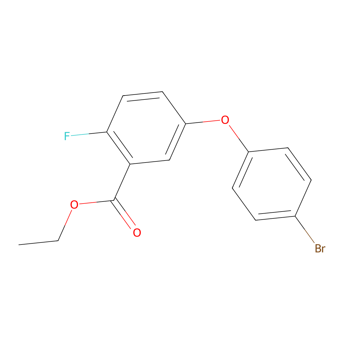 Ethyl 5-(4-bromophenoxy)-2-fluorobenzoate molecular structure, CAS 2764732-25-2