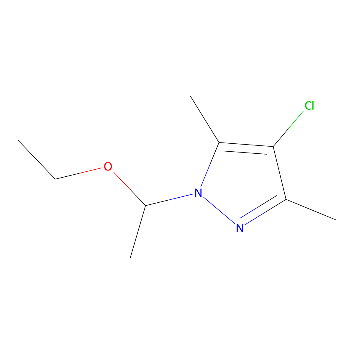 4-Chloro-1-(1-ethoxyethyl)-3,5-dimethyl-1H-pyrazole molecular structure, CAS 2764732-27-4