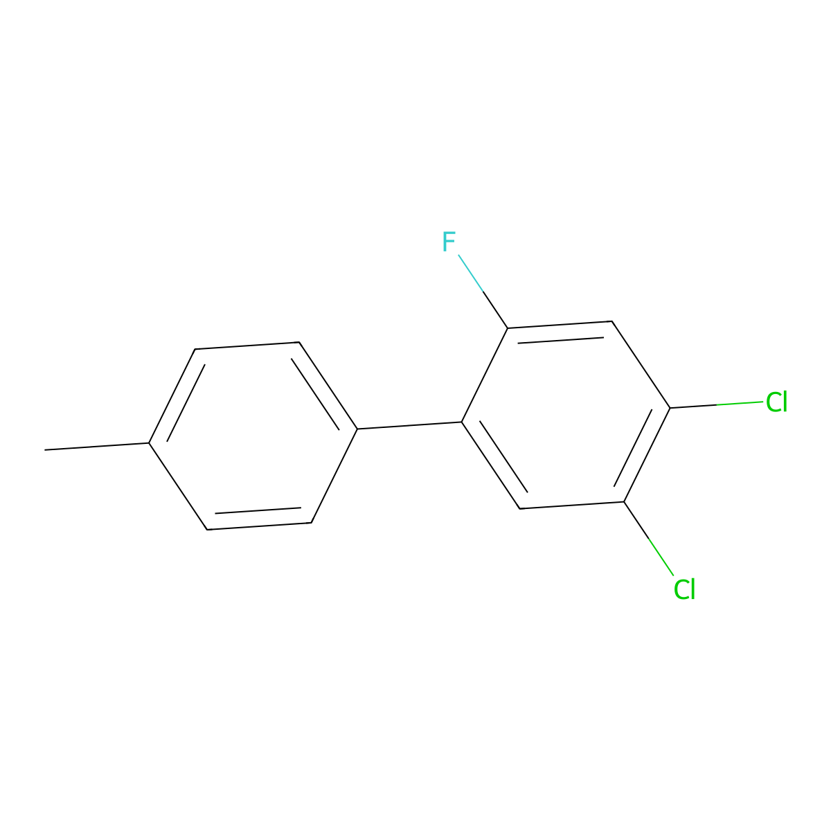 4,5-Dichloro-2-fluoro-4'-methyl-1,1'-biphenyl molecular structure, CAS 2764732-35-4