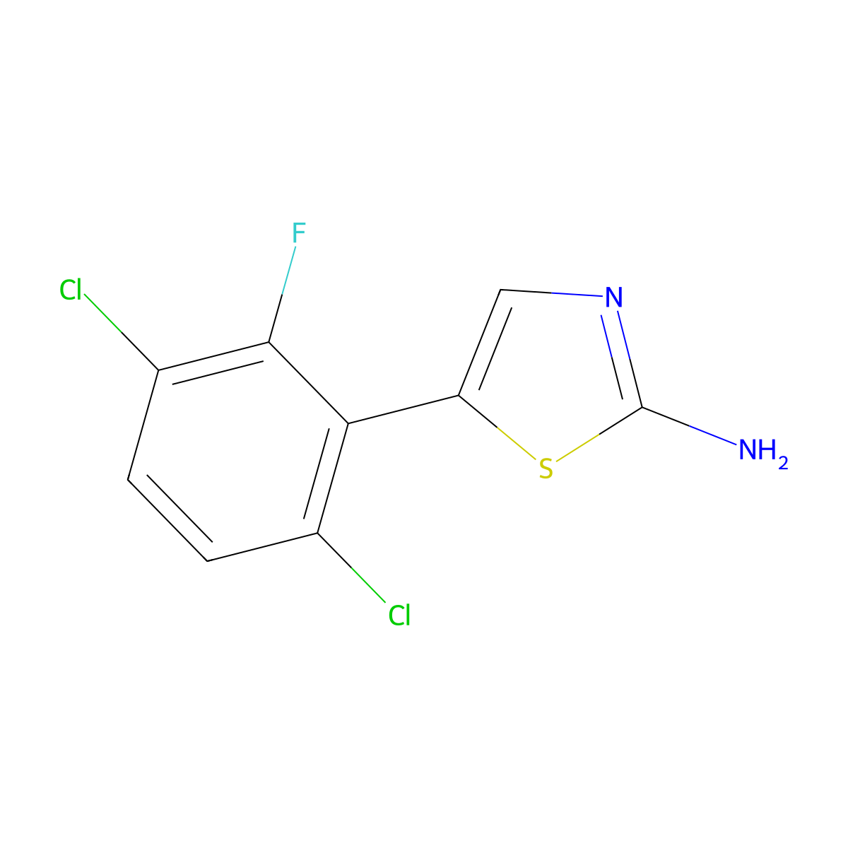 5-(3,6-Dichloro-2-fluorophenyl)thiazol-2-amine molecular structure, CAS 2764732-40-1