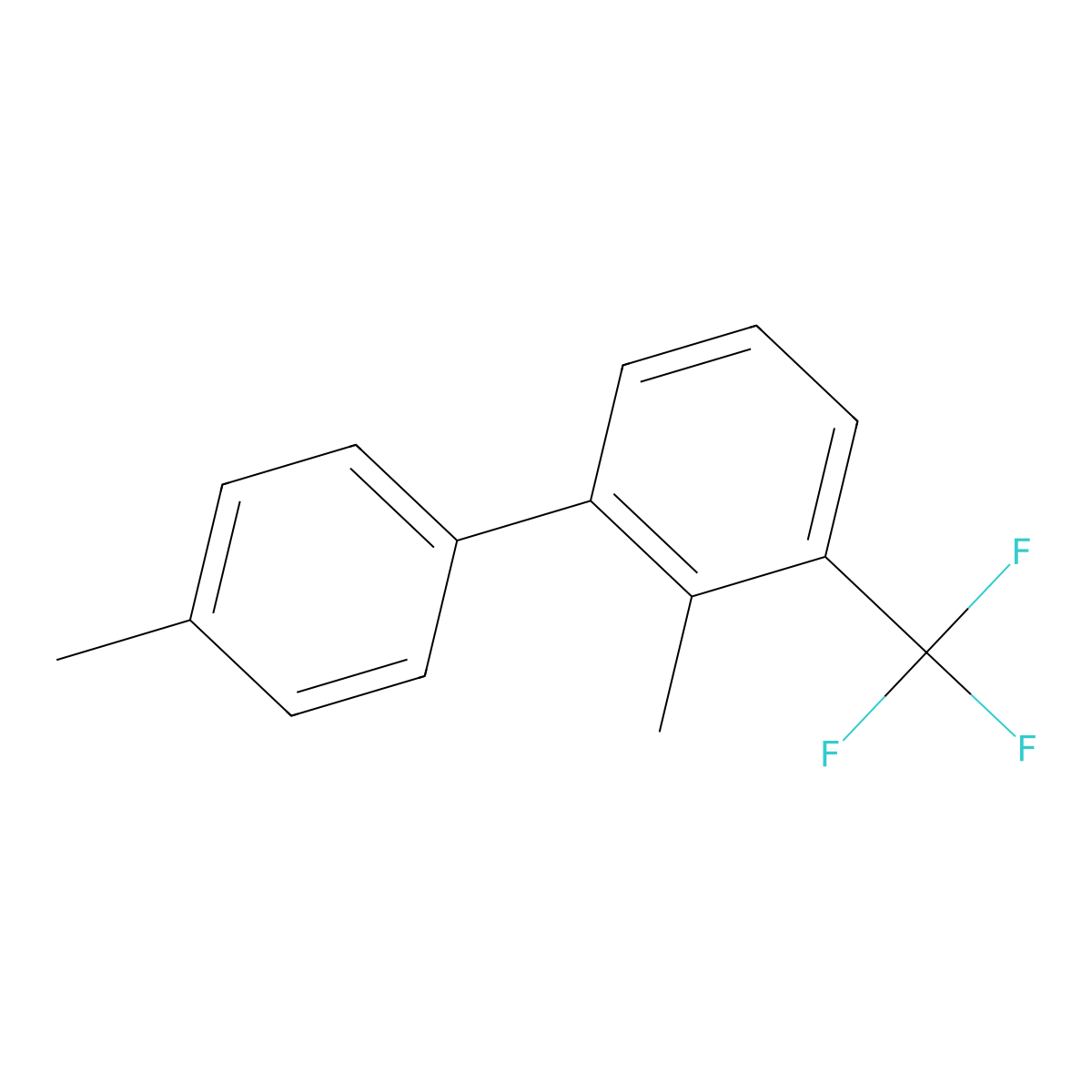 2,4'-Dimethyl-3-(trifluoromethyl)-1,1'-biphenyl molecular structure, CAS 2764732-41-2