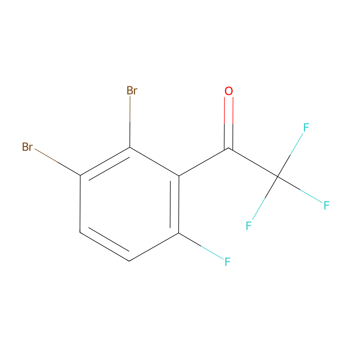 1-(2,3-Dibromo-6-fluorophenyl)-2,2,2-trifluoroethanone molecular structure, CAS 2764732-43-4